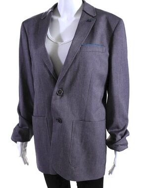 Ted Baker Hearsay Women’s Blazer in Purple with Blue Trim “Ted Size 4” Large